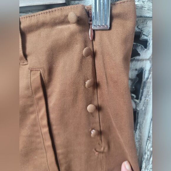 A loves A Brown Wide leg Raw Hem Womens Pants Size 8 - Picture 4 of 13